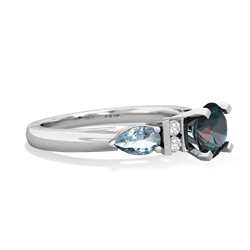 Alexandrite 6Mm Round Eternal Embrace Engagement 14K White Gold ring R2005