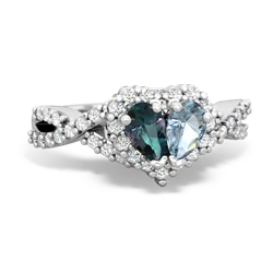 Alexandrite Diamond Twist 'One Heart' 14K White Gold ring R2640HRT