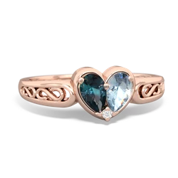 Alexandrite Filligree 'One Heart' 14K Rose Gold ring R5070