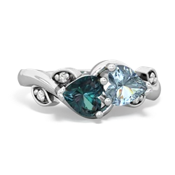 Alexandrite Floral Elegance 14K White Gold ring R5790