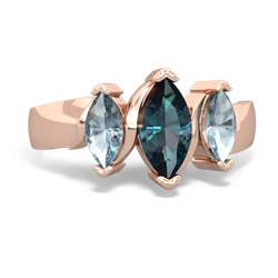 Alexandrite Three Peeks 14K Rose Gold ring R2433