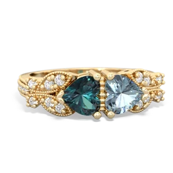 Alexandrite Diamond Butterflies 14K Yellow Gold ring R5601