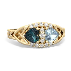 Alexandrite Sparkling Celtic Knot 14K Yellow Gold ring R2645