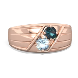 Alexandrite Men's Streamline 14K Rose Gold ring R0460