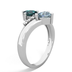 Alexandrite Heart To Heart 14K White Gold ring R2064