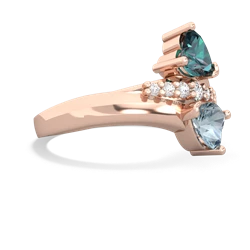 Alexandrite Heart To Heart 14K Rose Gold ring R2064