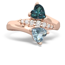 Alexandrite Heart To Heart 14K Rose Gold ring R2064