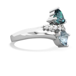 Alexandrite Heart To Heart 14K White Gold ring R2064