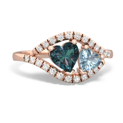 Alexandrite Mother And Child 14K Rose Gold ring R3010