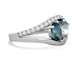 Alexandrite Nestled Heart Keepsake 14K White Gold ring R5650