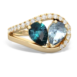 Alexandrite Nestled Heart Keepsake 14K Yellow Gold ring R5650