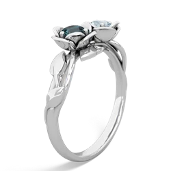 Alexandrite Rose Garden 14K White Gold ring R5510