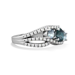 Alexandrite Three Stone Aurora 14K White Gold ring R3080