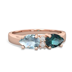 Alexandrite Pear Bowtie 14K Rose Gold ring R0865