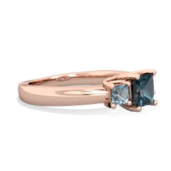 Alexandrite Three Stone Trellis 14K Rose Gold ring R4015