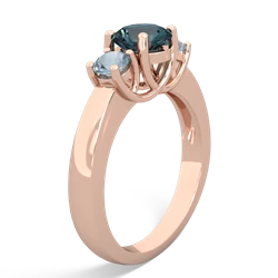 Alexandrite Three Stone Round Trellis 14K Rose Gold ring R4018