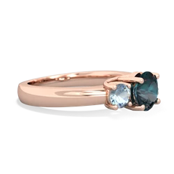 Alexandrite Three Stone Round Trellis 14K Rose Gold ring R4018