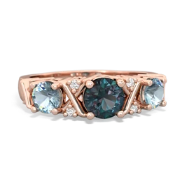 Alexandrite Hugs And Kisses 14K Rose Gold ring R5016