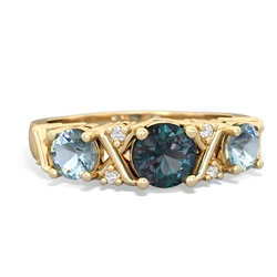 Alexandrite Hugs And Kisses 14K Yellow Gold ring R5016