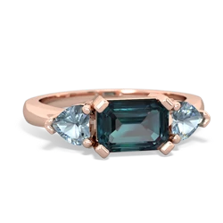 Alexandrite Three Stone 14K Rose Gold ring R5235