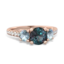 Alexandrite Pave Trellis 14K Rose Gold ring R5500