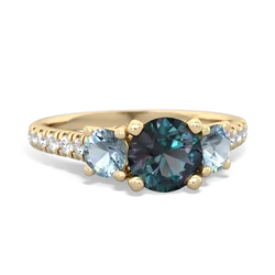 Alexandrite Pave Trellis 14K Yellow Gold ring R5500