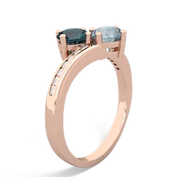 Alexandrite Channel Set Two Stone 14K Rose Gold ring R5303