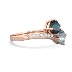 Alexandrite Channel Set Two Stone 14K Rose Gold ring R5303