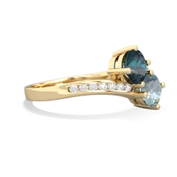 Alexandrite Channel Set Two Stone 14K Yellow Gold ring R5303