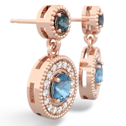 Alexandrite Halo Dangle 14K Rose Gold earrings E5319