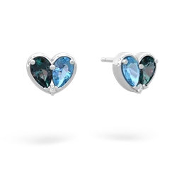 Alexandrite 'Our Heart' 14K White Gold earrings E5072