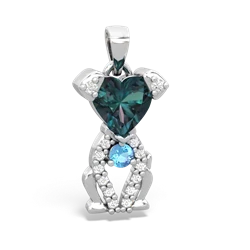 Alexandrite Puppy Love 14K White Gold pendant P5800