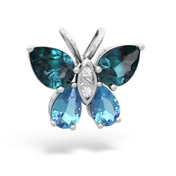 Alexandrite Butterfly 14K White Gold pendant P2215