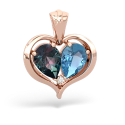 Alexandrite Two Become One 14K Rose Gold pendant P5330