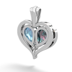 Alexandrite Two Become One 14K White Gold pendant P5330