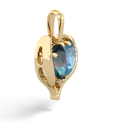 Alexandrite Two Become One 14K Yellow Gold pendant P5330