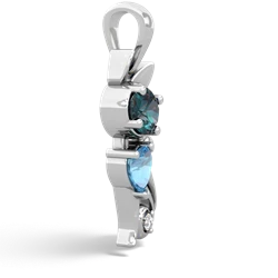 Alexandrite Kitten 14K White Gold pendant P5780