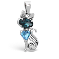 Alexandrite Kitten 14K White Gold pendant P5780