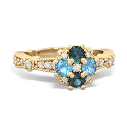 Alexandrite Sparkling Tiara Cluster 14K Yellow Gold ring R26293RD