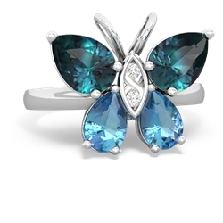 Alexandrite Butterfly 14K White Gold ring R2215