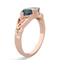 Alexandrite Celtic Knot Double Heart 14K Rose Gold ring R5040