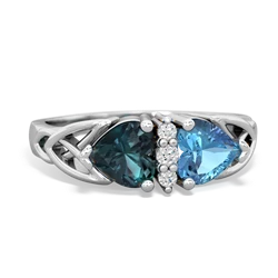 Alexandrite Celtic Knot Double Heart 14K White Gold ring R5040