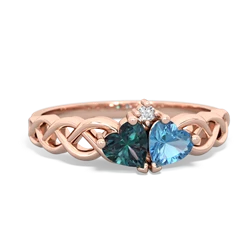 Alexandrite Heart To Heart Braid 14K Rose Gold ring R5870