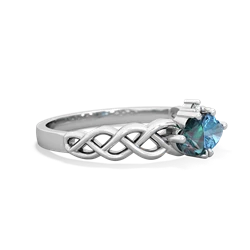 Alexandrite Heart To Heart Braid 14K White Gold ring R5870