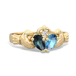 Alexandrite 'Our Heart' Claddagh 14K Yellow Gold ring R2388