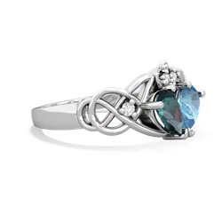 Alexandrite 'One Heart' Celtic Knot Claddagh 14K White Gold ring R5322