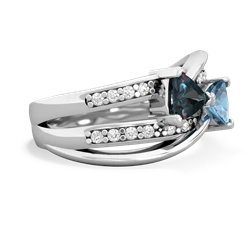 Alexandrite Bowtie 14K White Gold ring R2360