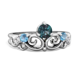 Alexandrite Crown Keepsake 14K White Gold ring R5740