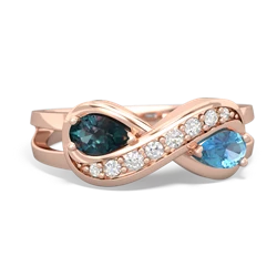 Alexandrite Diamond Infinity 14K Rose Gold ring R5390