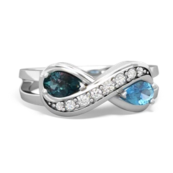 Alexandrite Diamond Infinity 14K White Gold ring R5390